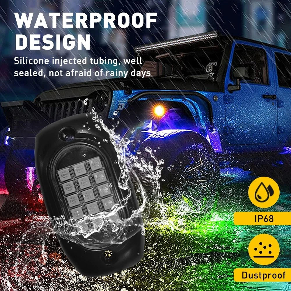 2X White LED Rock Light for Offroad SUV Pickup