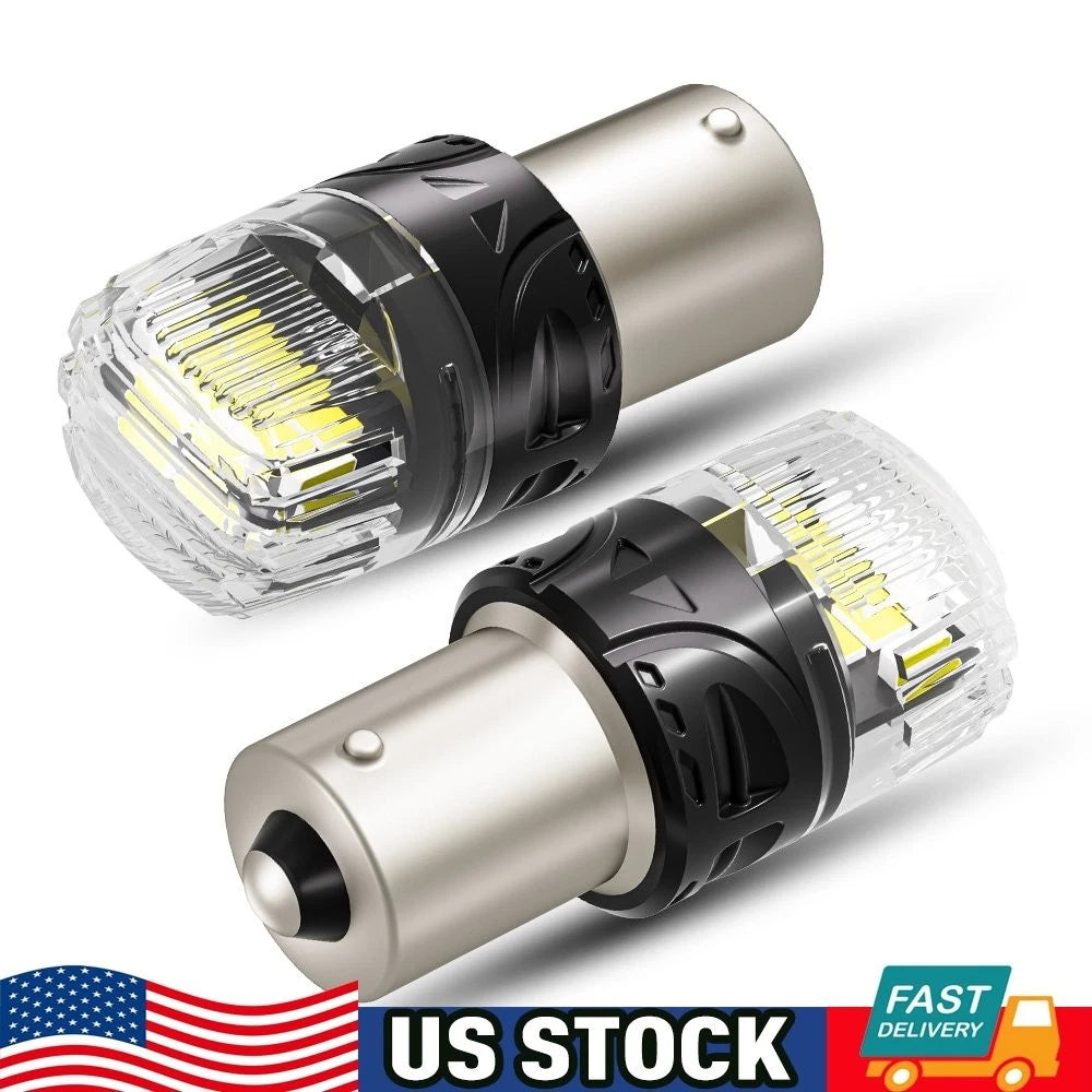 2X AUXITO Canbus Ba15s 1156 7506 LED Backup Reverse Bulb 6500K for Vehicles
