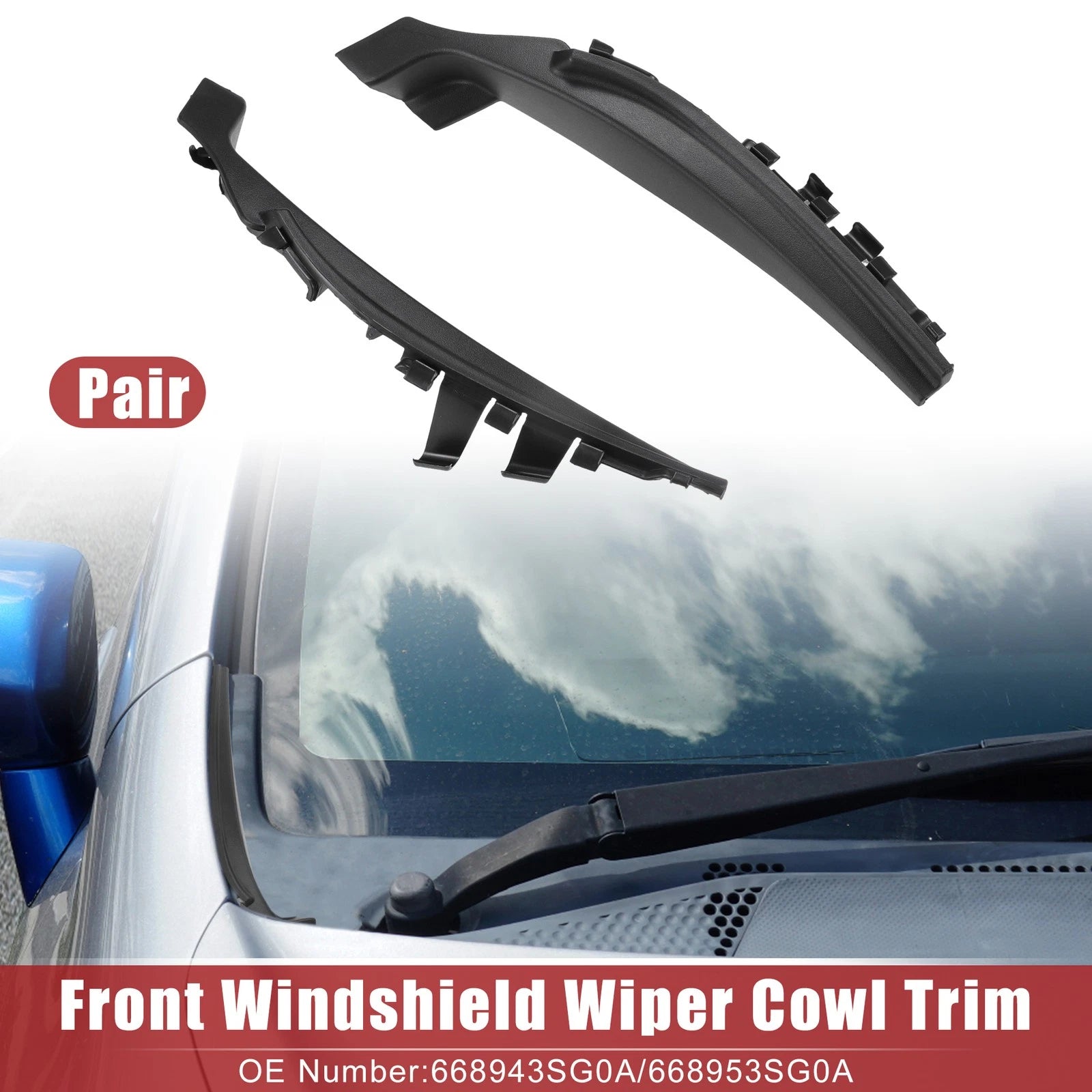 1 Pair Windshield Wiper Cowl Cover Trim for Nissan Sentra (2013–2019)