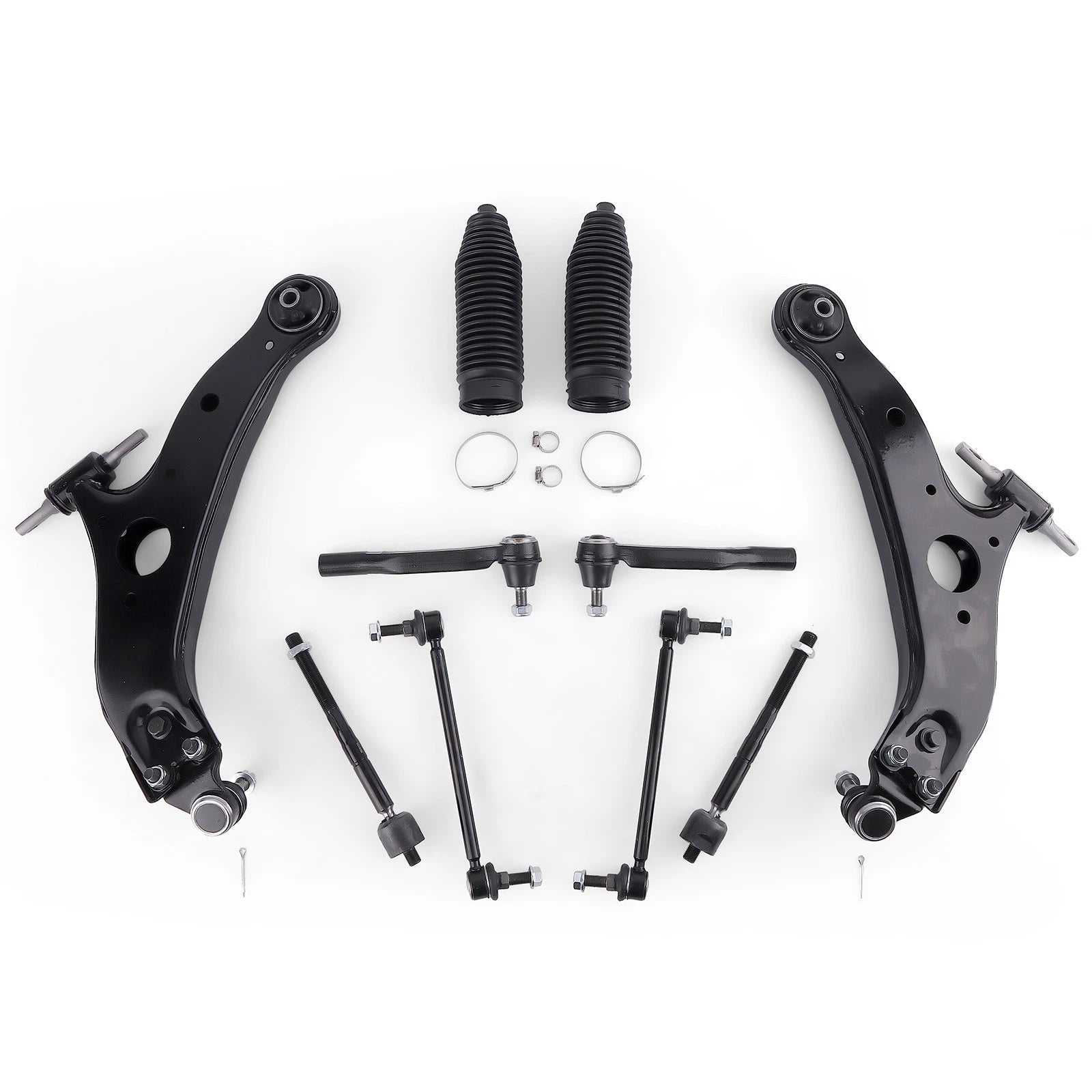 Complete Front Control Arms Tie Rods Sway Bar Links for Toyota Sienna (2004–2010)