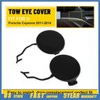 2X Front Bumper Tow Hook Eye Cap Cover for Porsche Cayenne (2011–2014) Black