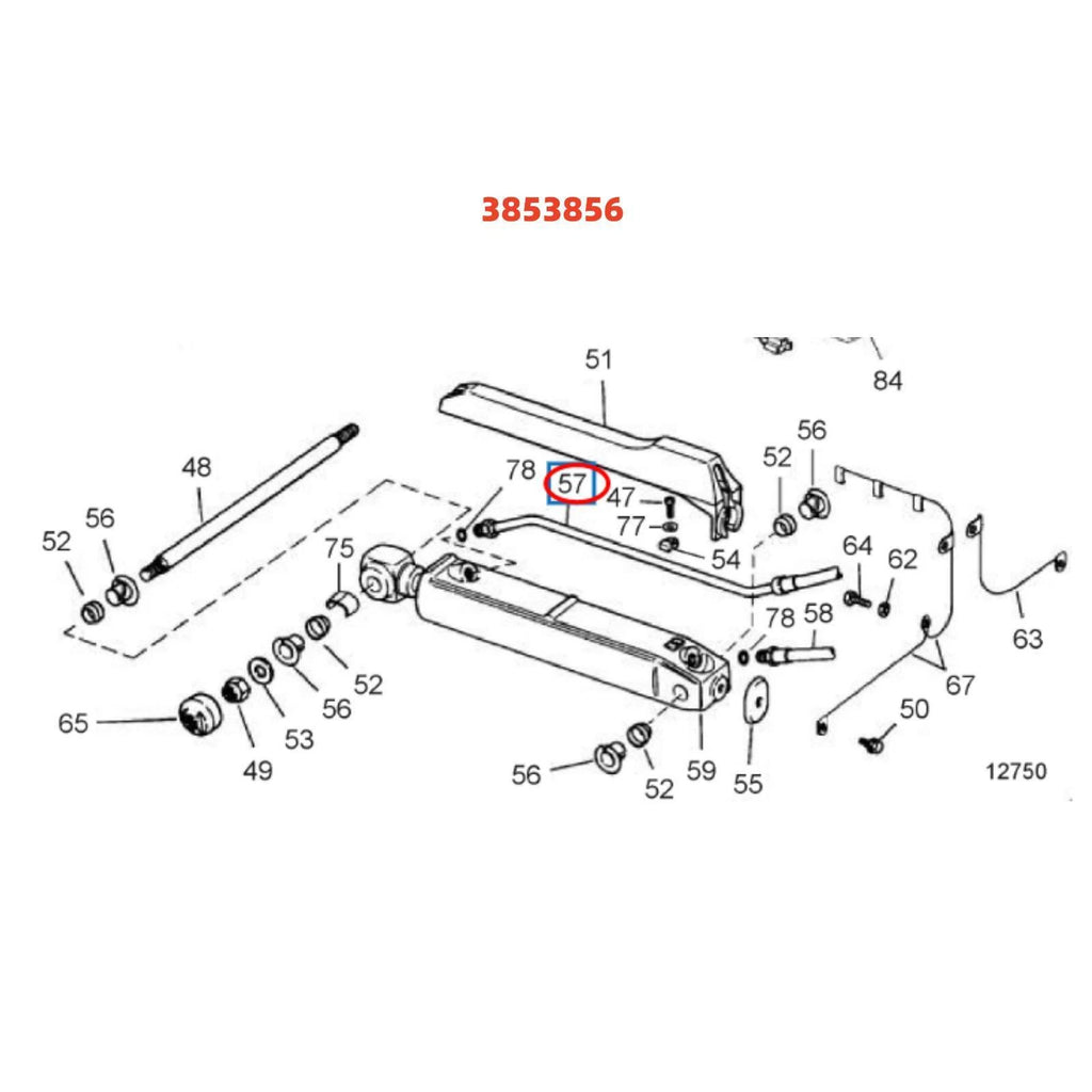 Port Down Tilt Oil Line for OMC Johnson Evinrude 0985616 3853856