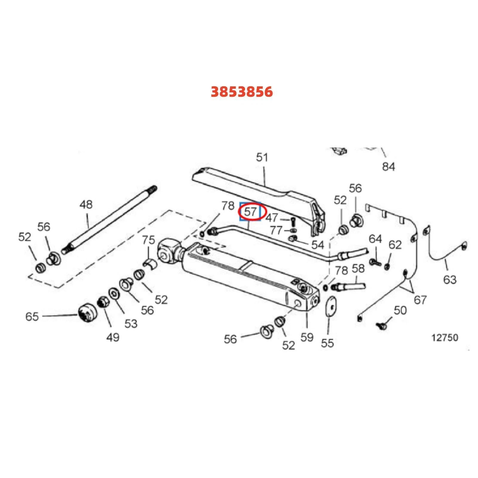 Port Down Tilt Oil Line for OMC Johnson Evinrude 0985616 3853856