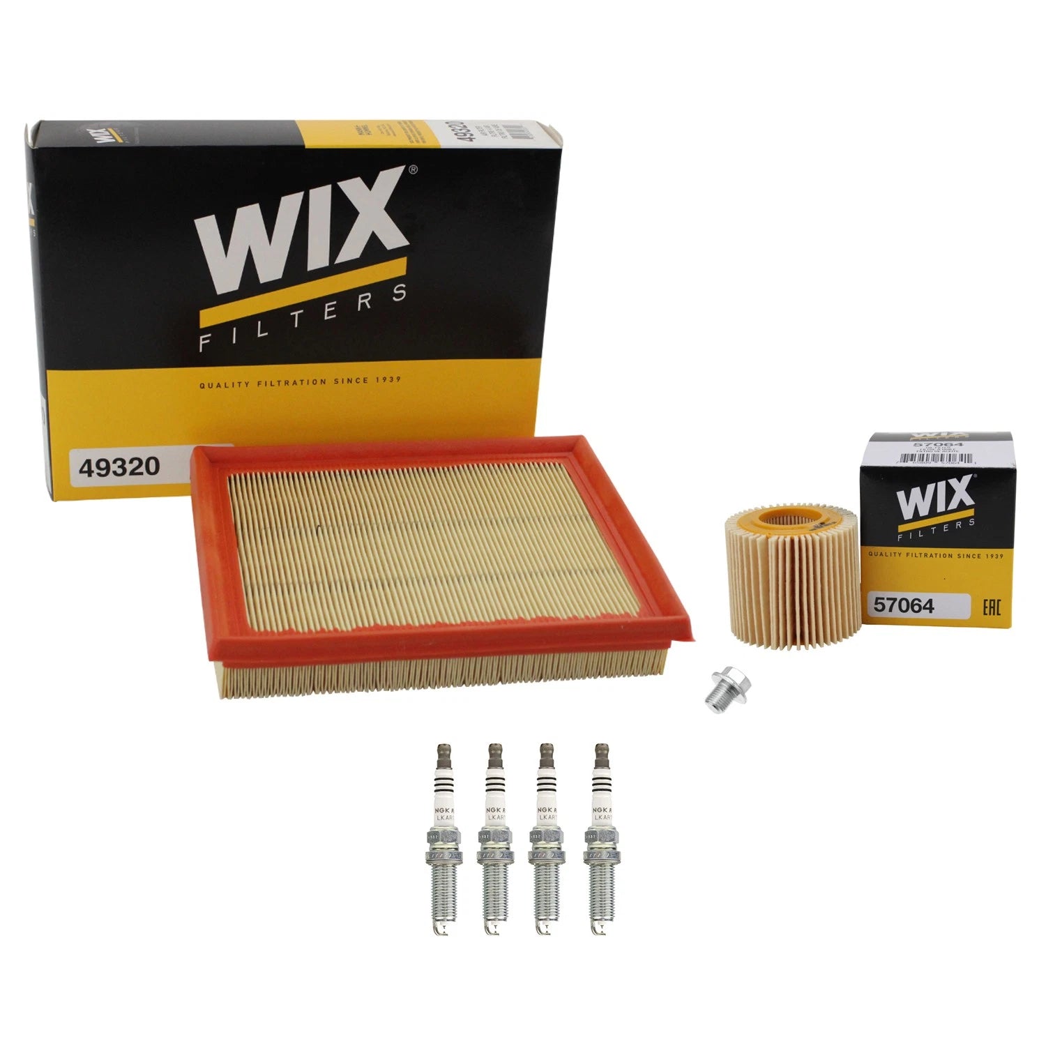 Wix Engine Air Oil Filters & NGK Spark Plugs Kit for CT200h Prius V (2011–2017)