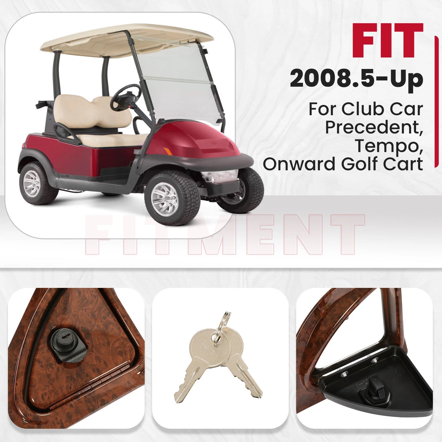 Dash Cover for Club Car Precedent/Onward (2008.5–Present) Wood Grain