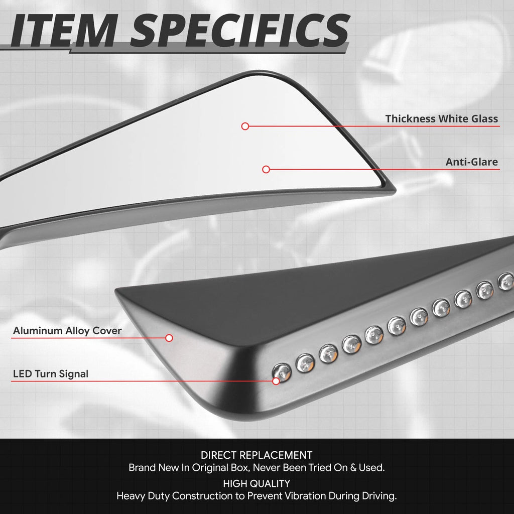 Chrome Side View Mirrors for Universal Naked Bike Cruiser (Fit All Models)