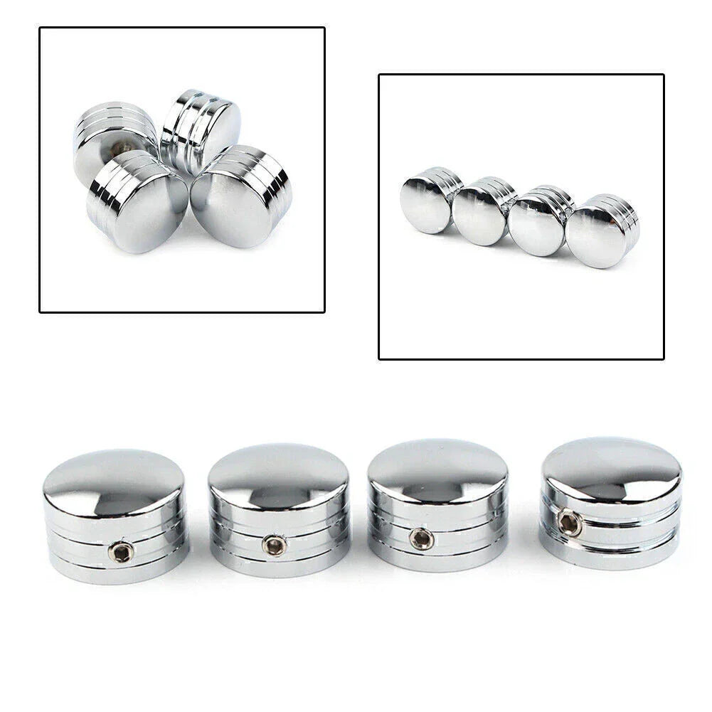 4 x Chrome Spark Plug Head Bolt Cap Covers for Harley Twin Cam (1999-2017)