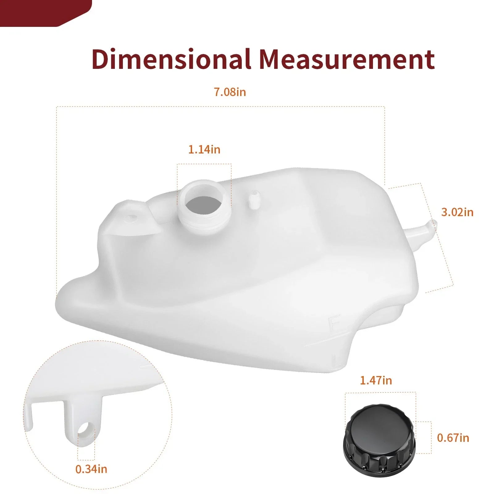 Reservoir & Cap for Kawasaki Ninja 650R EX650 ER650 (2006–2008)
