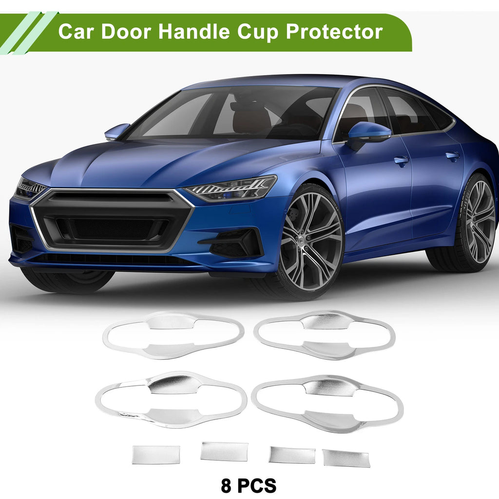 Set of 8 Chrome Door Handle Cup Protectors for Toyota RAV4 (2013–2018)