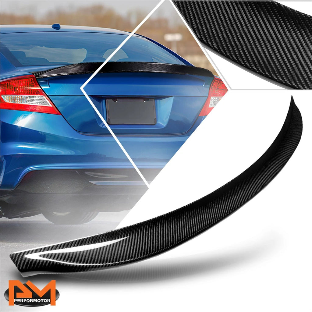 Carbon Fiber V2-Style Duck Bill Rear Trunk Lid Spoiler for Honda Civic 2012–2015
