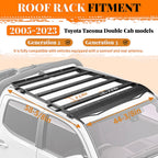 Roof Rack Basket Cargo Carrier for Toyota Tacoma Double Cab (2005–2023)