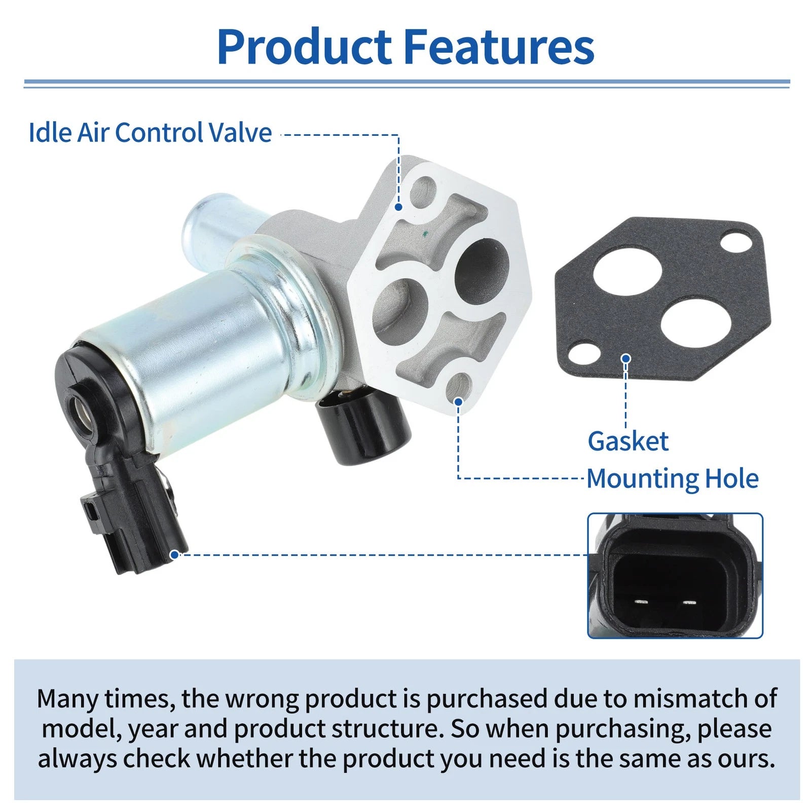 Idle Air Control Valve with Gasket for Ford Mustang (1996–2001) No.F6AZ9F715EA