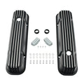 Finned Tall Black Aluminum Valve Covers for Pontiac 350 400 455