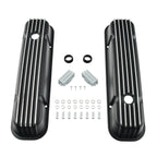 Finned Tall Black Aluminum Valve Covers for Pontiac 350 400 455