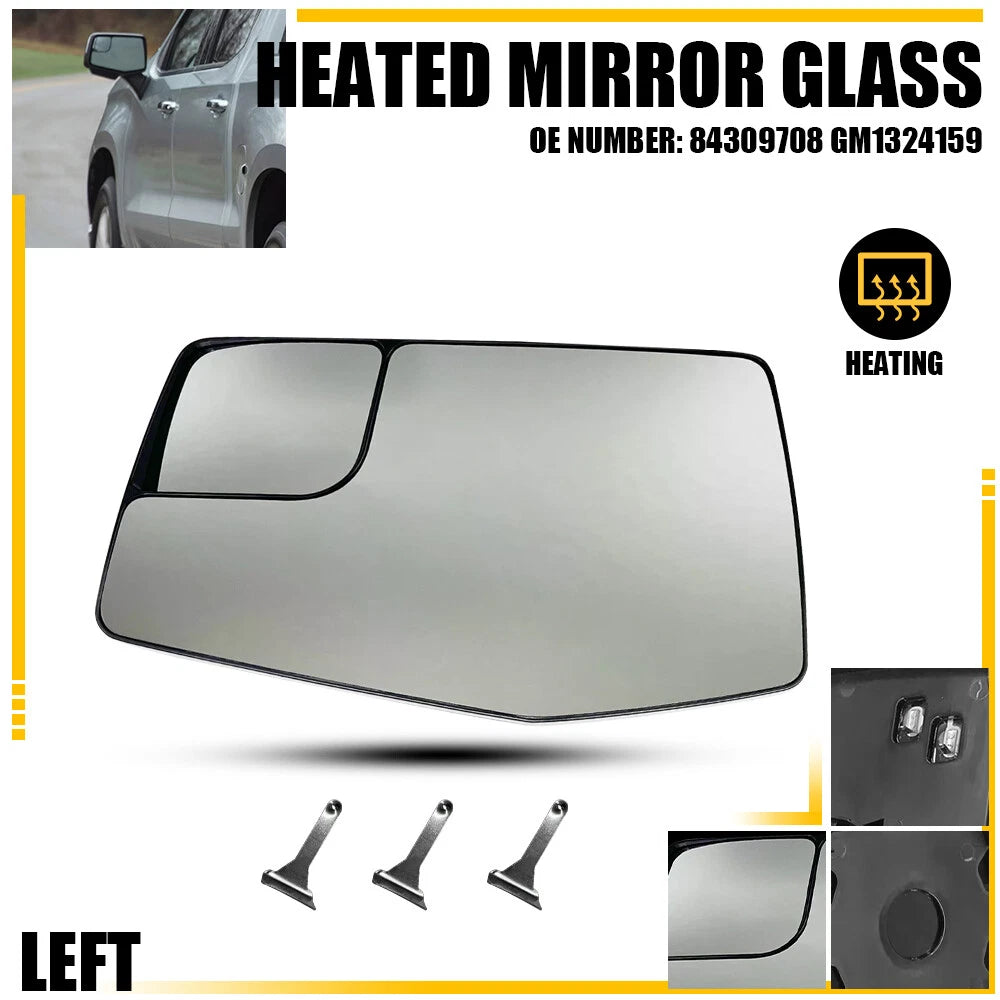 Left Mirror Glass for Chevrolet Silverado 1500 GMC Sierra 1500 (2019–2023)