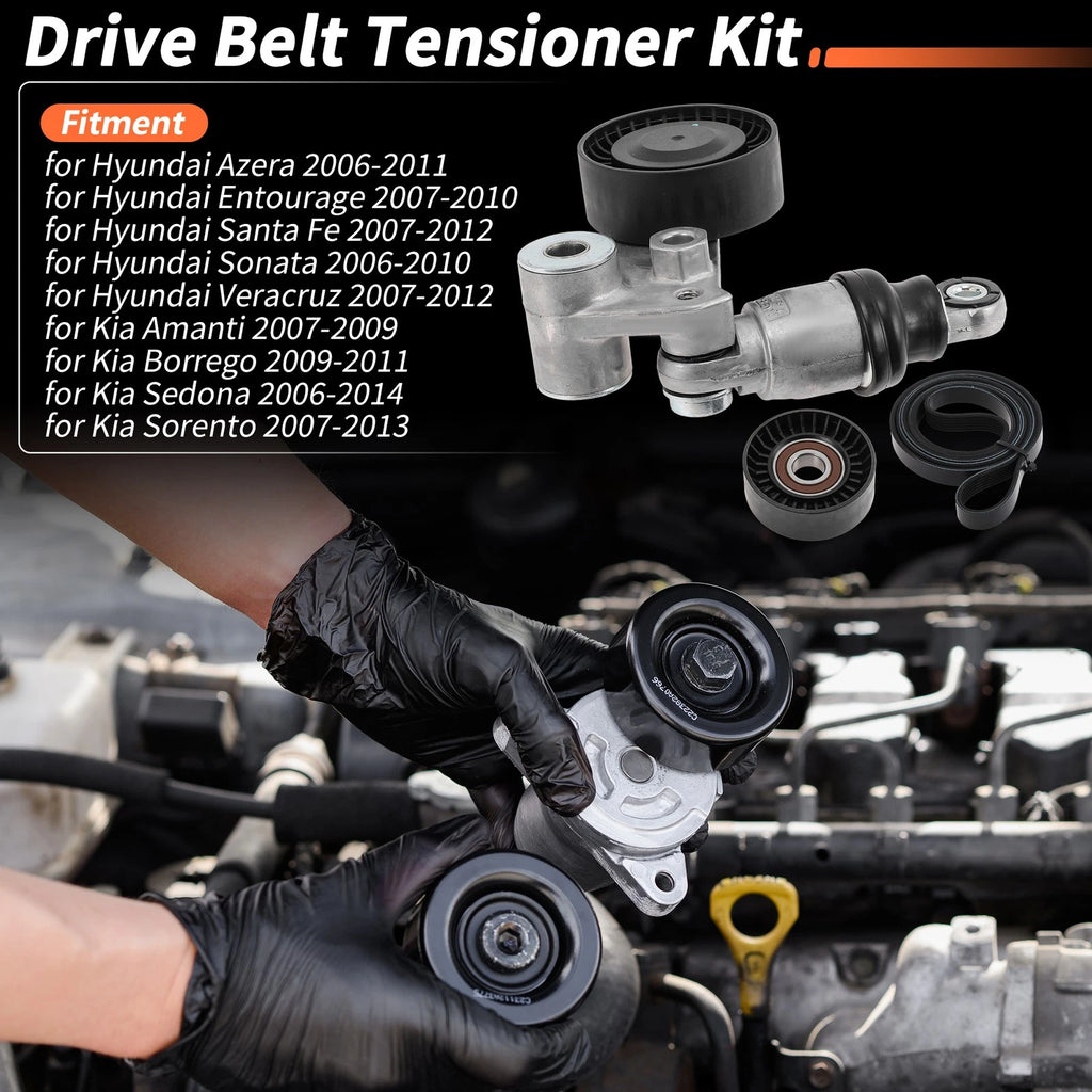 Set of 1 Drive Belt Tensioner Kit for Hyundai Azera (2006–2011) 39104