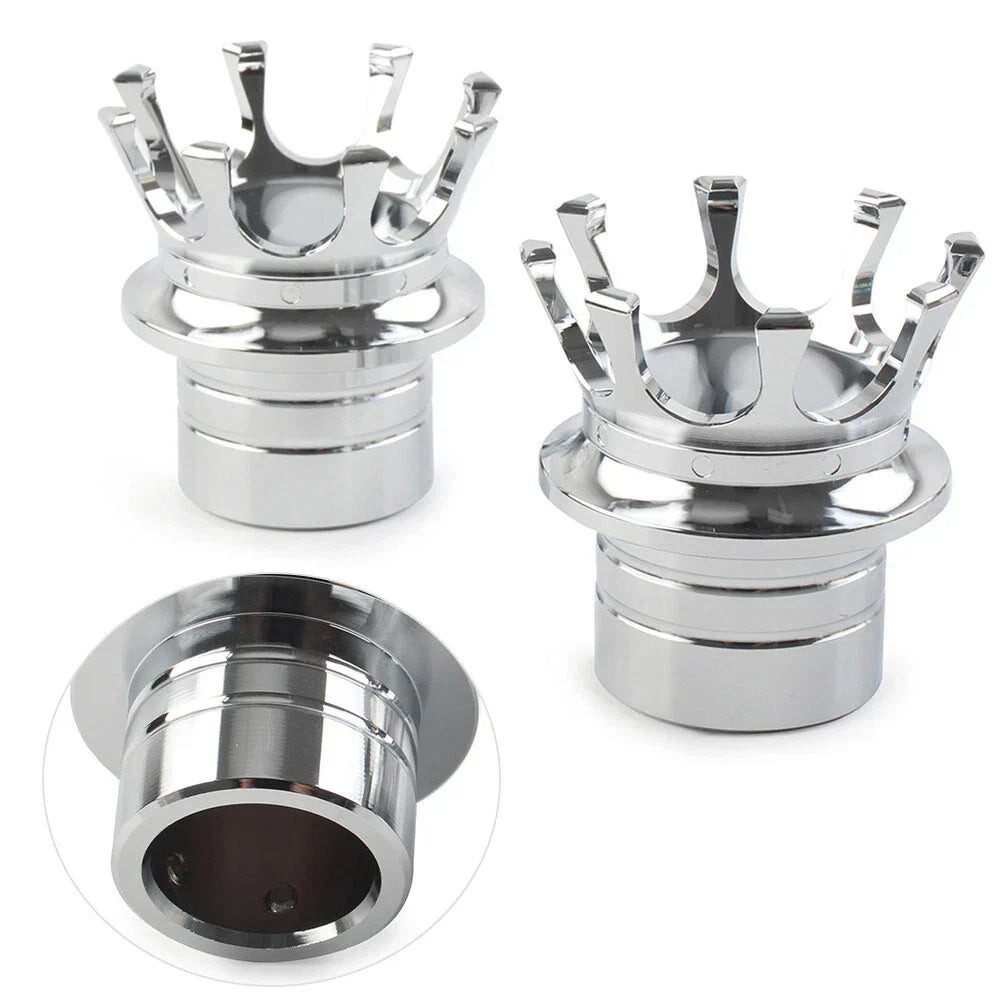 Crown Front Axle Nut Covers  For Harley Softail Sportster Road King Chrome