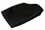Leather Console Lid Armrest Cover for BMW F30 (2014–2018) Black Gray Stitch