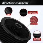 Air Cleaner Kit with Chrome Lid for Universal Fit (14" x 5")