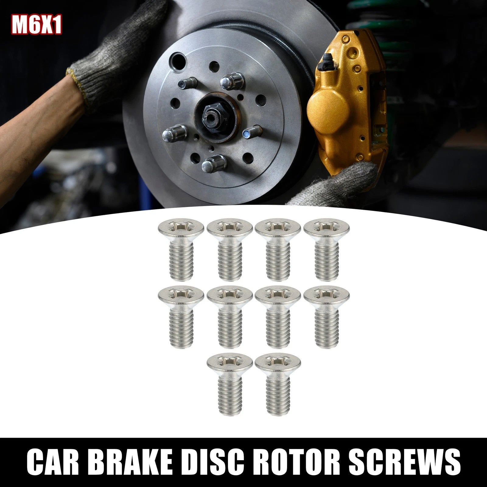 10pcs Brake Disc Rotor Screws Bolts Kit 93600-06014-0H for Honda Accord Civic (2003–2021)