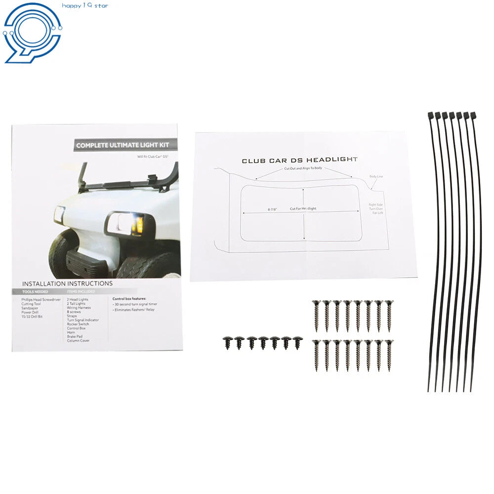 LED Headlight and Tail Light Kit for Club Car DS (1993–Present)