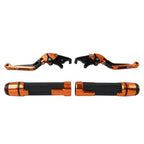 Orange Extendable Brake Clutch Levers Grip Set for Suzuki GSXR600/750 (2006-2023)