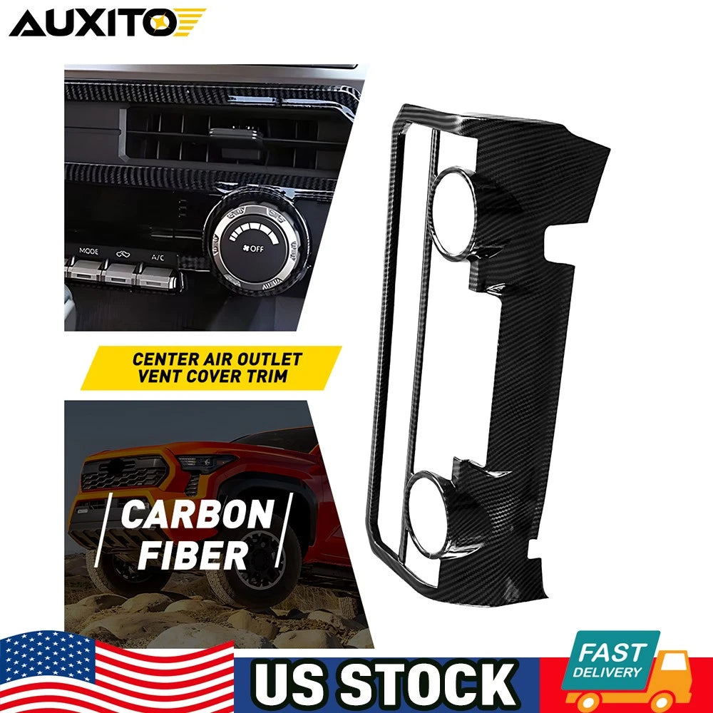 Center Air Vent Outlet Cover Trim in Carbon Fiber for Toyota Tacoma (2024–2026)