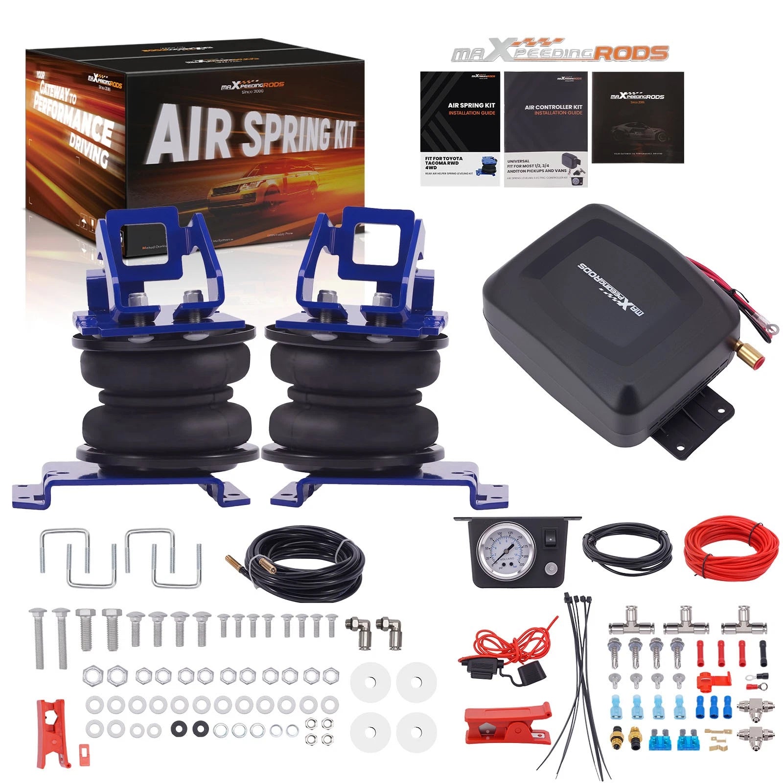 Air Spring Kit + Air Compressor Kit for Toyota Tacoma (2005–2023)