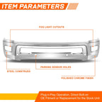 Front Bumper Face Bar with Fog Lights & Sensor Holes for Dodge Ram 2500 3500 (2010–2018)