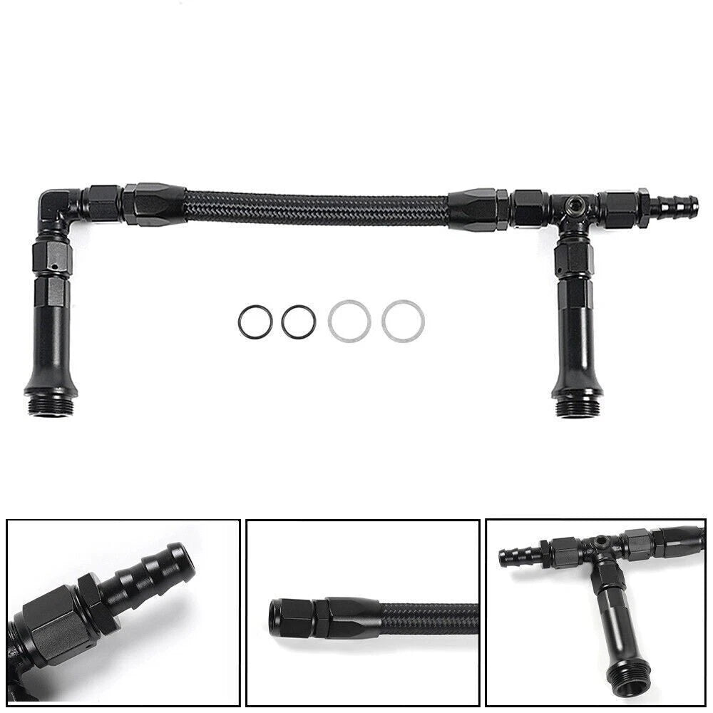 6AN Braided Dual Feed Fuel Line for Holley 4150 Carburetor