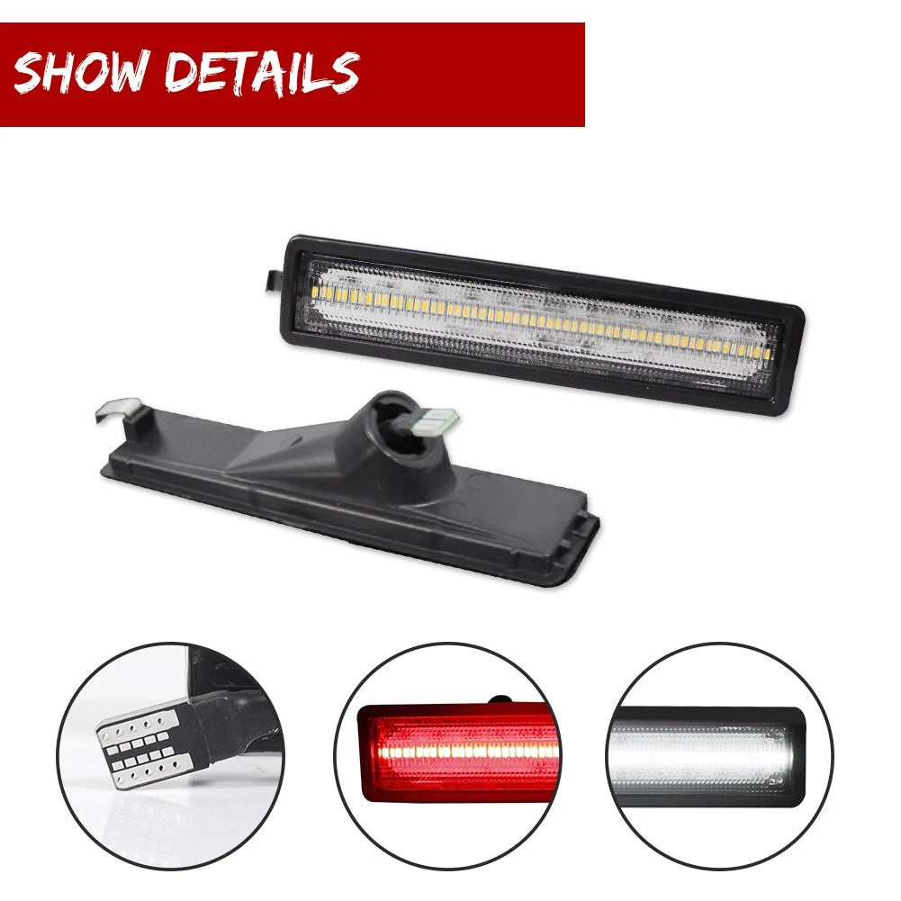 Set of 4 Clear Lens White & Red LED Side Marker Lights for BMW E30 E32 E34
