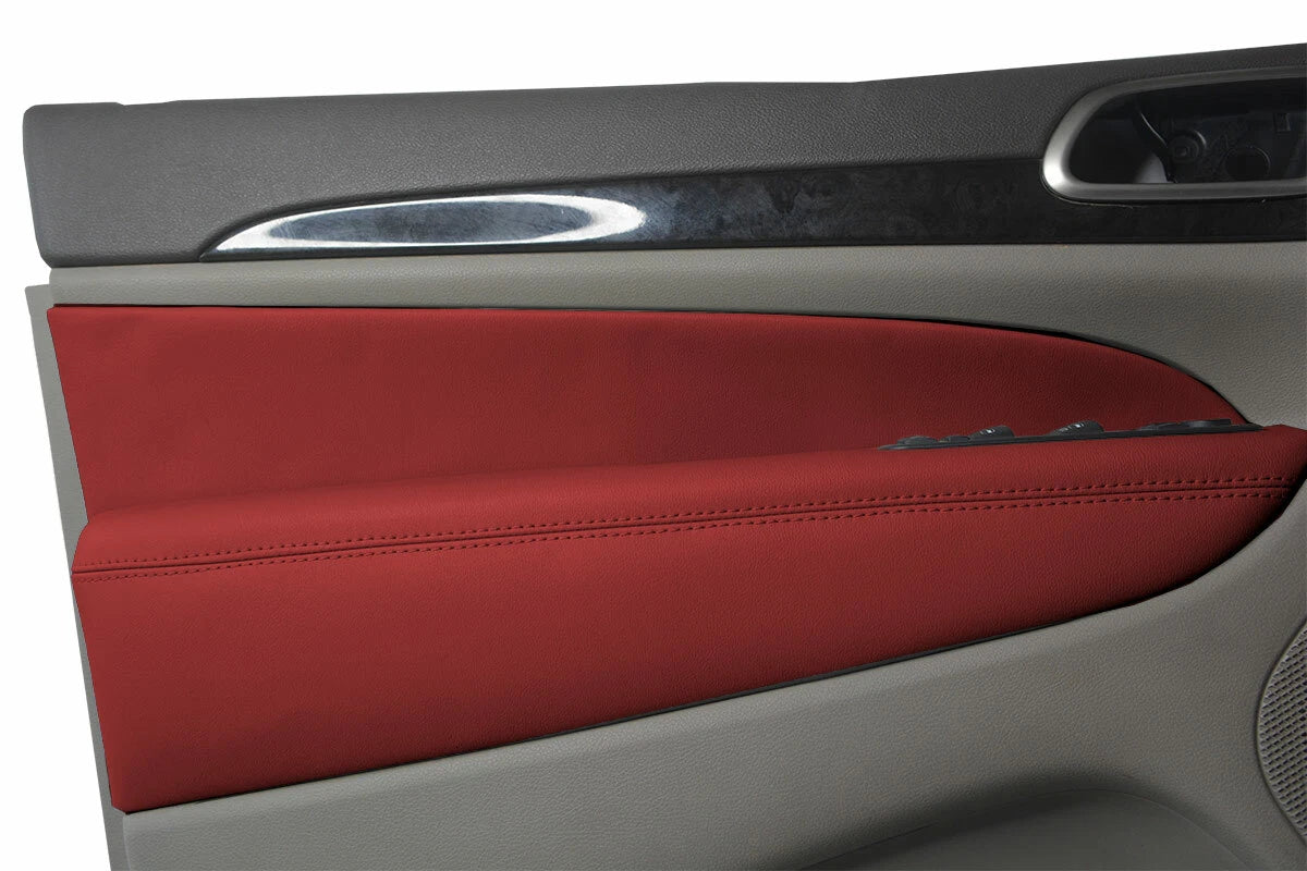 Front Insert Door Panel Cover Leather for Jeep Grand Cherokee (2011–2019) Red