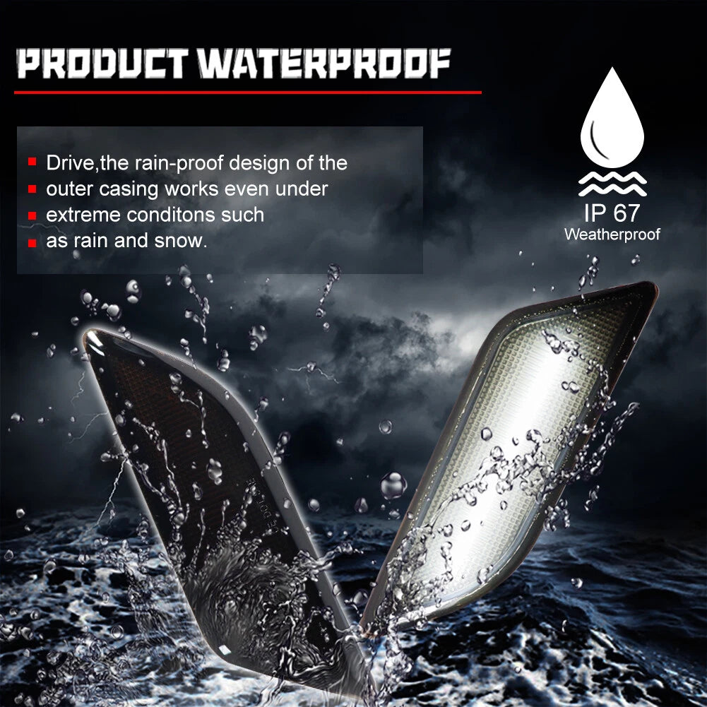 Set of 2 Euro Smoked Lens White LED Side Marker Lights for Mercedes W204 (2012–2014)