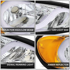 LED DRL for Pontiac Grand Am (1999–2005) Chrome Housing Amber Side Lamp