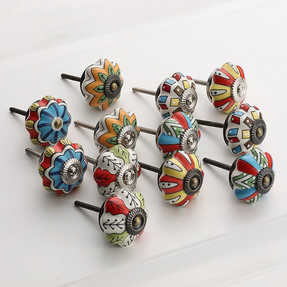 2Pcs Ceramic Drawer Handle Knob Pulls for Cabinet Furniture