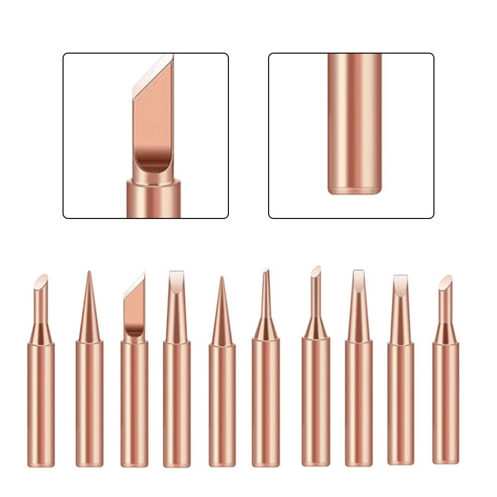 Set of 10 Copper Soldering Iron Tips for 900MT Soldering Station