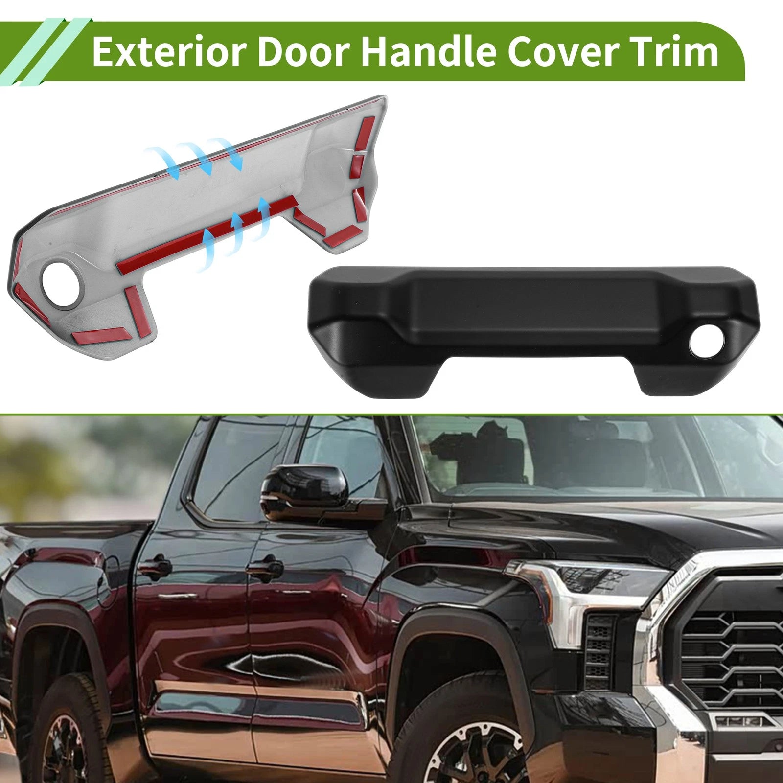 Exterior Door Handle Cover Trim for Toyota Tundra (2022–2025) 1 Hole ABS