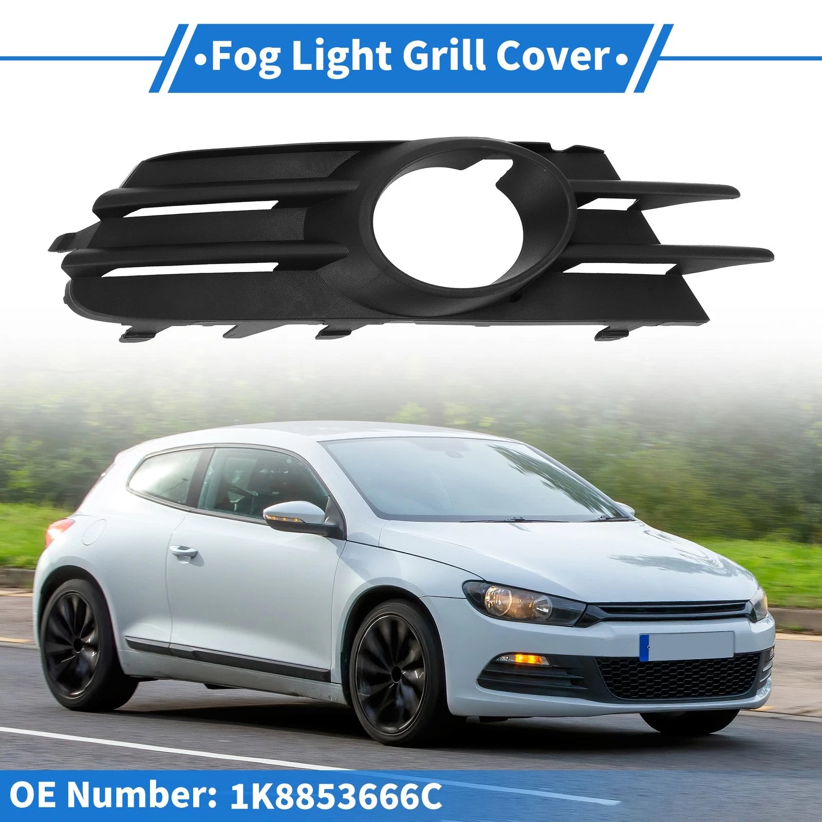 1 Pc Fog Light Grill for Volkswagen Scirocco (2008–2014) No. 1K8853666C