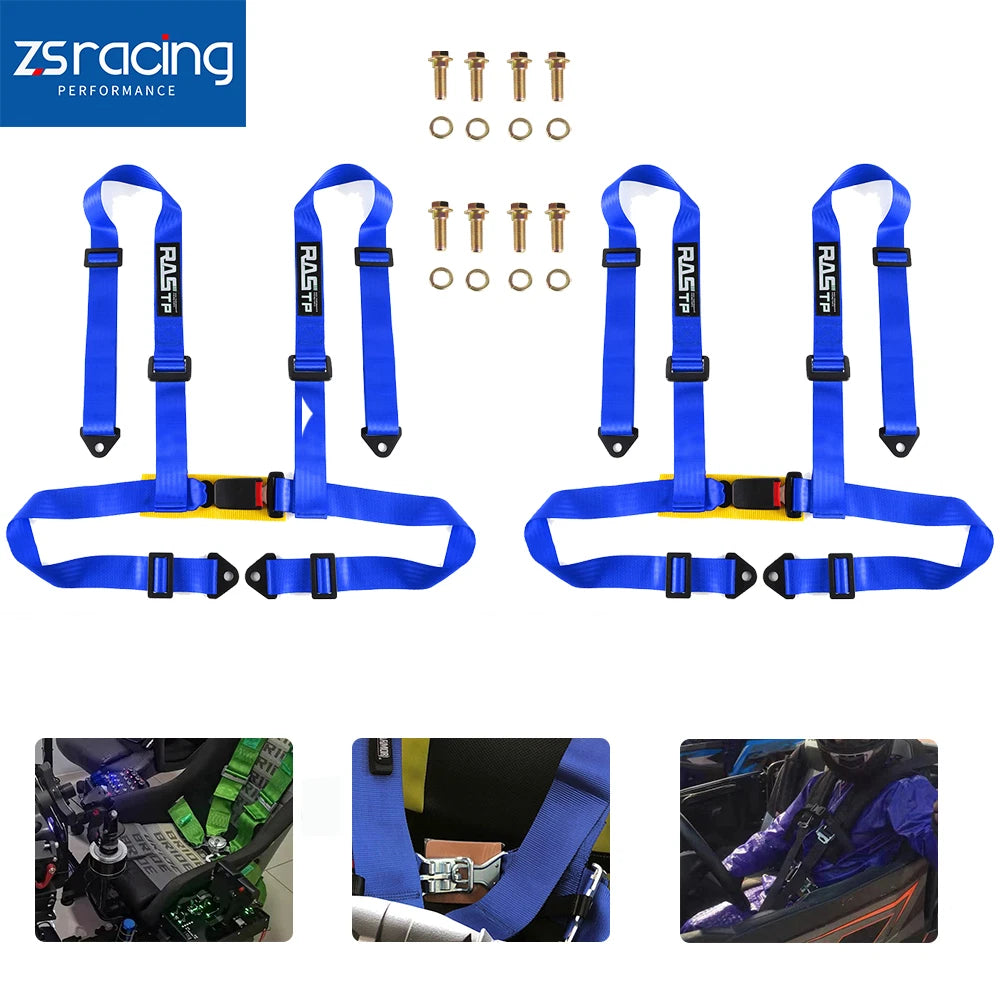 2X 2" 4-Point Adjustable Racing Harness Shoulder Straps for Universal