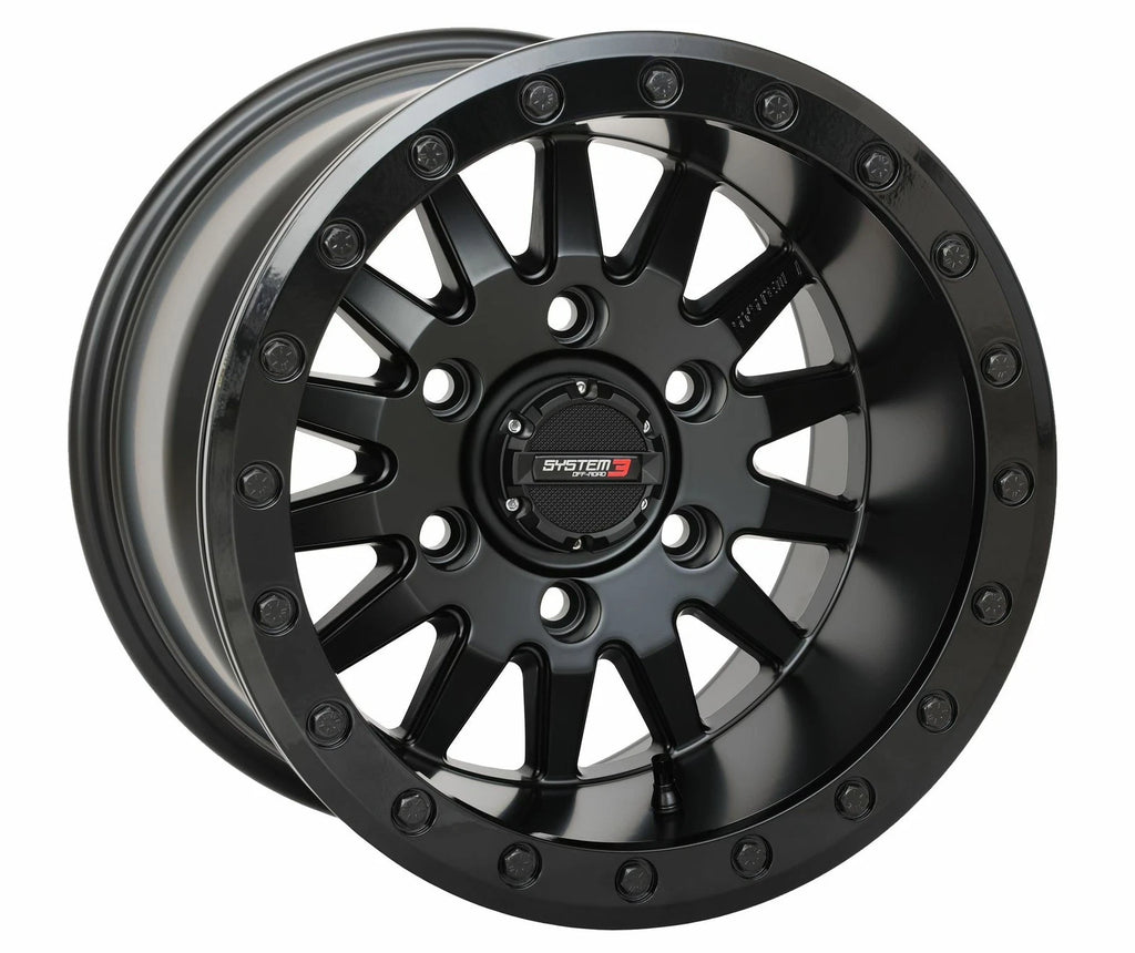 System 3 Sb8 Wheel 15x10 5+5 Matte Black for ATV/UTV (2000–2023)