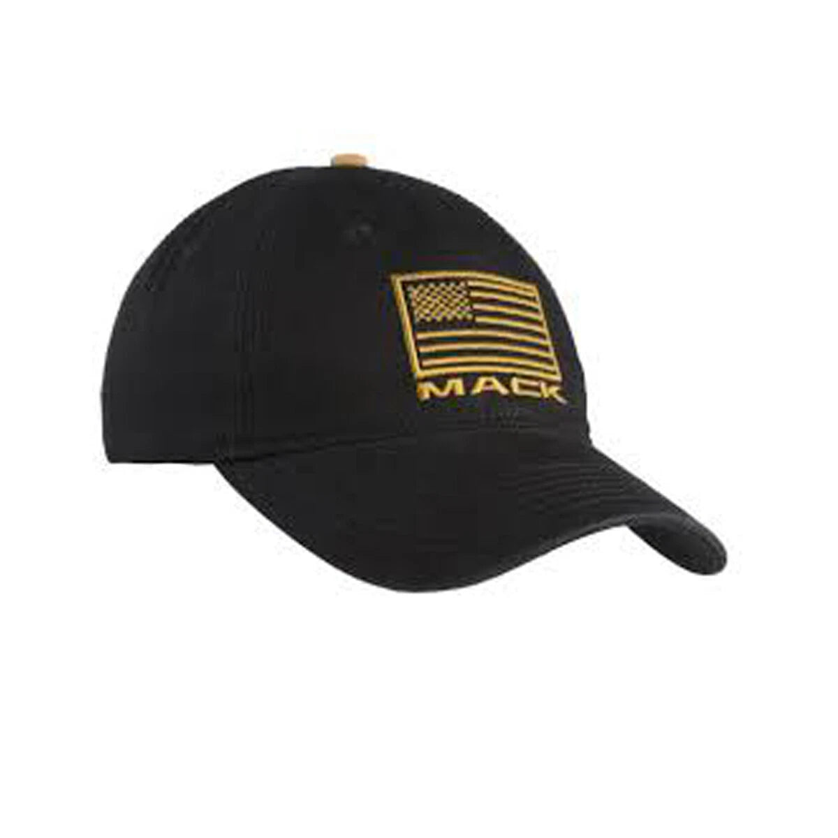 Mack Trucks Golden Embroidered American Flag Hat Black Cap