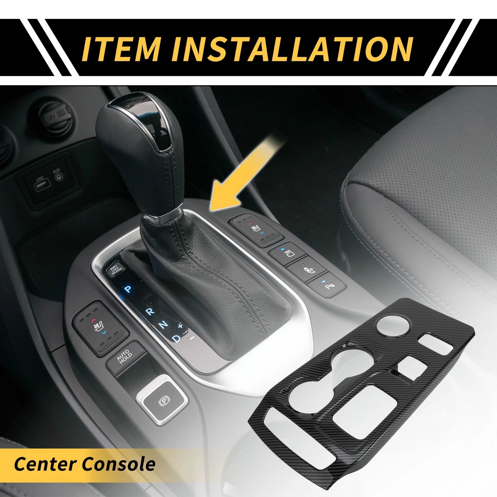 Carbon Fiber Gear Shift Frame Panel Cover Trim for Ford Ranger (2023–2024)