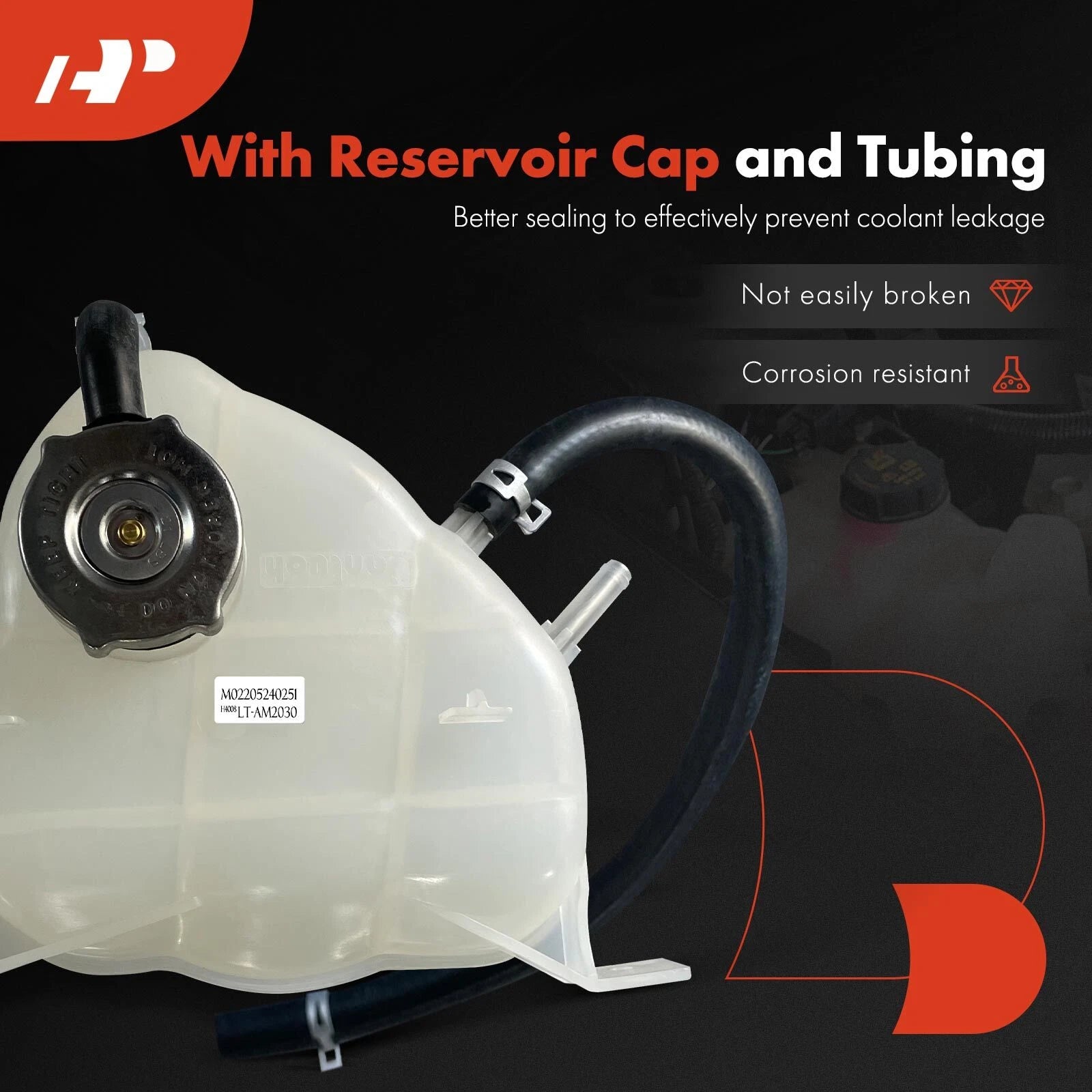 Engine Coolant Reservoir Tank with Cap for Jeep Wrangler JK (2007–2008)