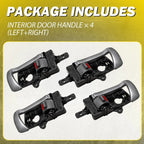 Set of 4 Interior Door Handles for Hyundai Santa Fe (2007–2012)