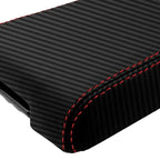 Console Armrest Cover for Dodge Nitro (2007–2011) Carbon Fiber Red Stitch