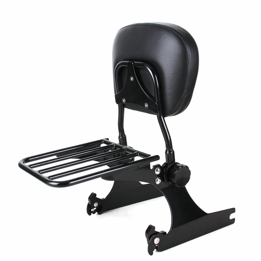 Detachable Sissy Bar Passenger Backrest w/Luggage Rack for Harley Dyna (2002–2005)