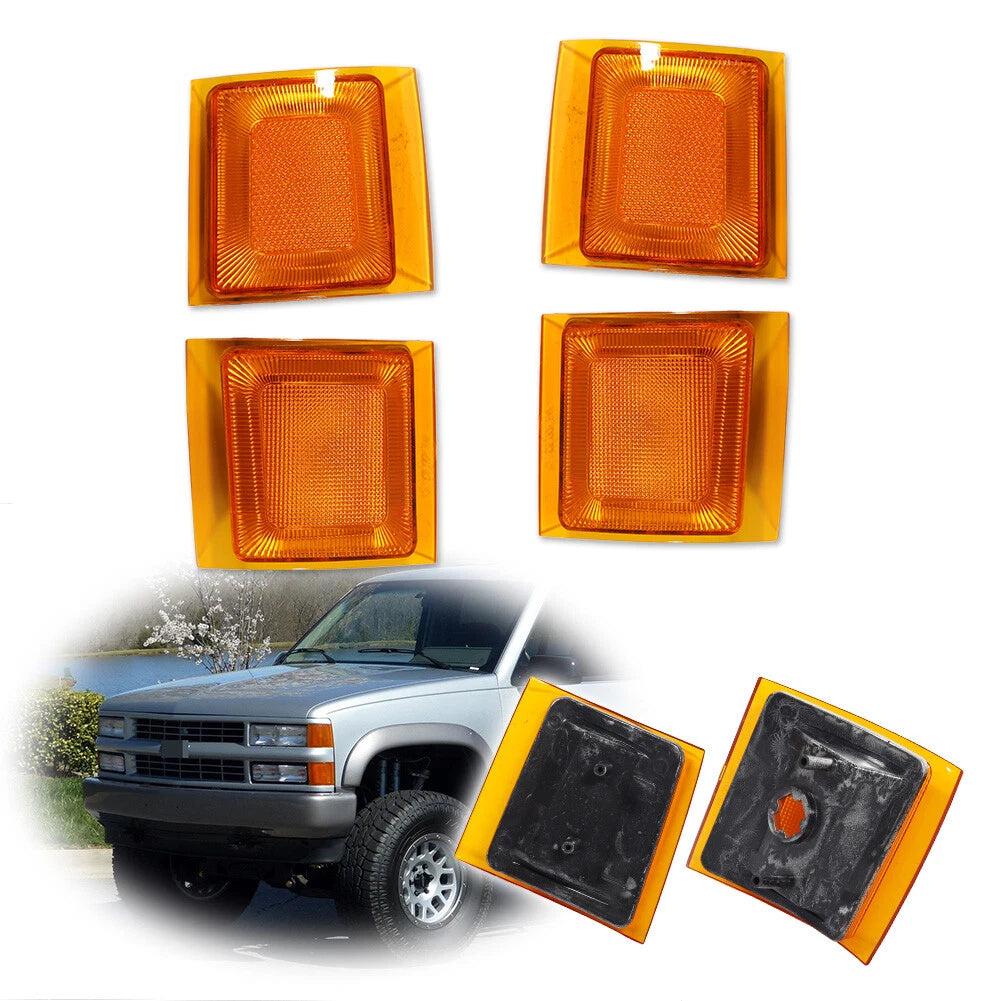 Amber Front Corner Side Marker Light Set for Chevy GMC C/K Pickup (1994–2000)