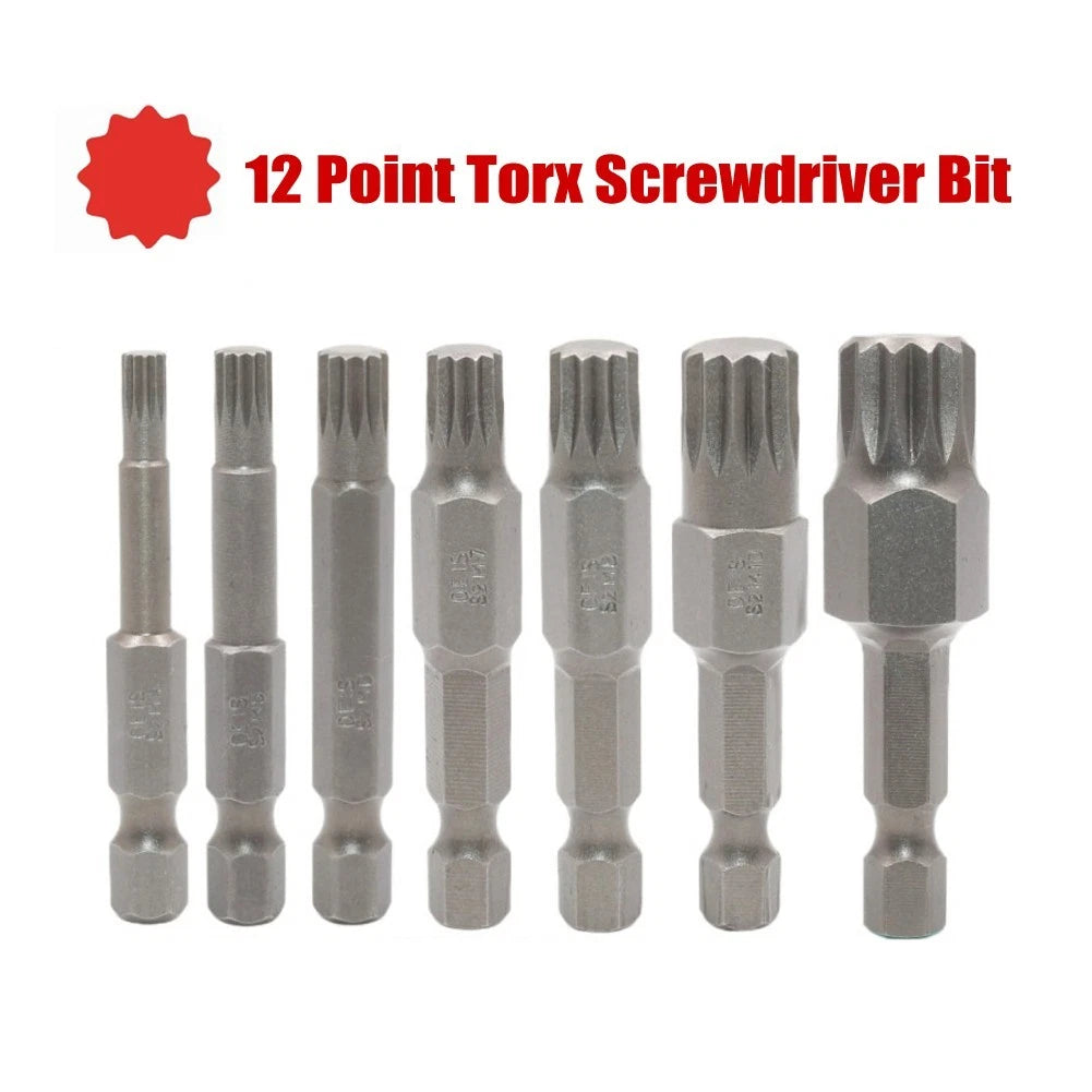 50mm 12 Point Screwdriver Bit M12 for Air Drills