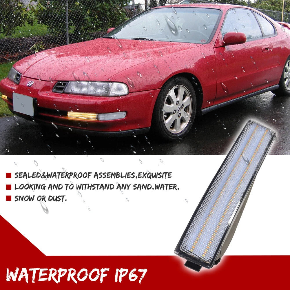 2X Clear Sequential Switchback LED Signal Lights for Honda Prelude (1992–1996)