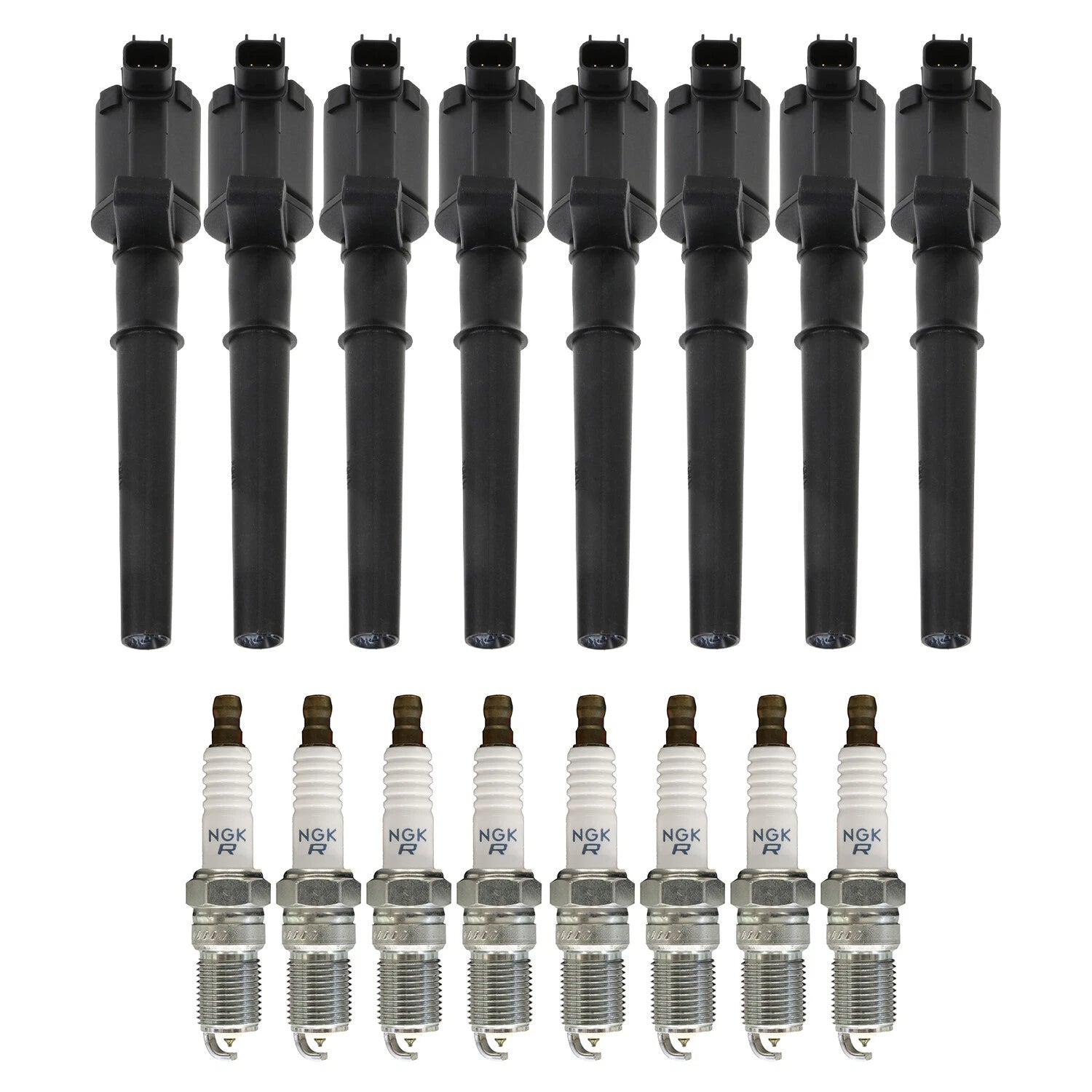Set of 8 Ignition Coils & Spark Plugs for Ford Mustang GT V8 (2005–2014)
